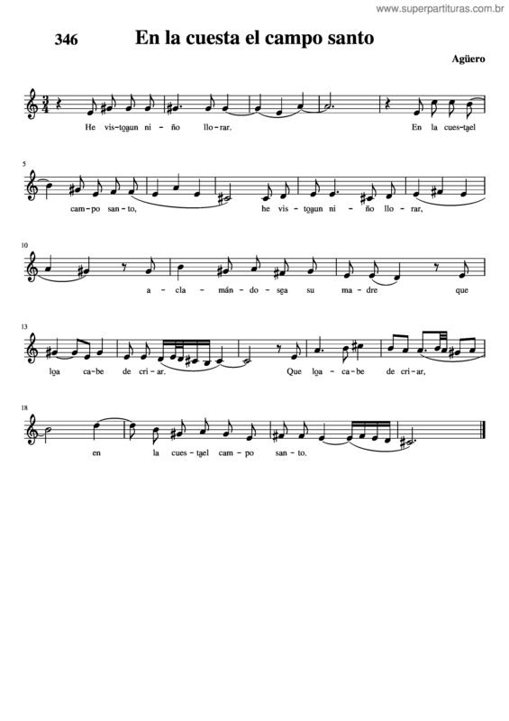 Partitura da música En La Cuesta El Campo Santo