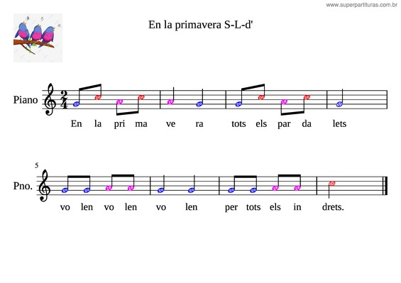 Partitura da música En La Primavera