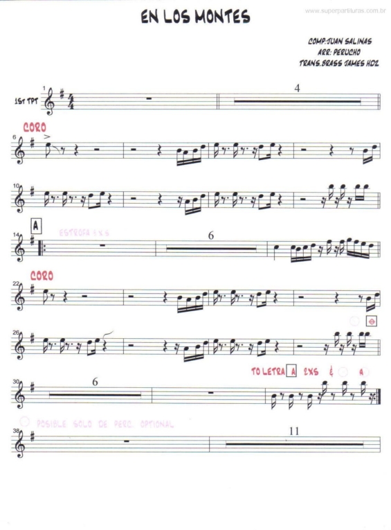 Partitura da música En Los Montes v.2