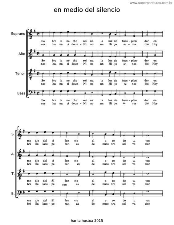 Partitura da música En Medio Del Silencio v.3