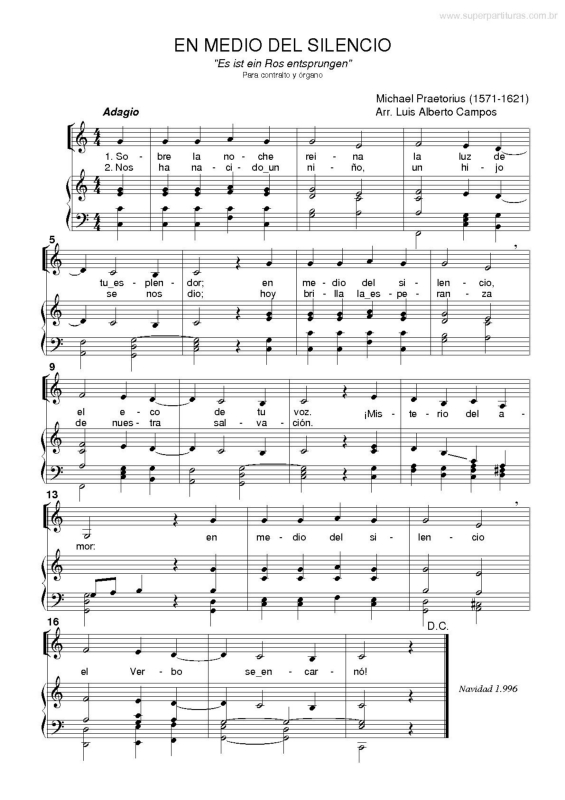 Partitura da música En Medio del Silencio