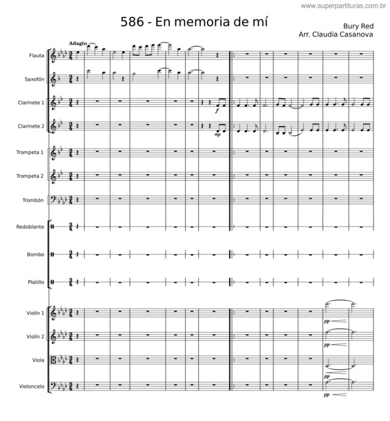 Partitura da música En Memoria De Mí – Bury Red