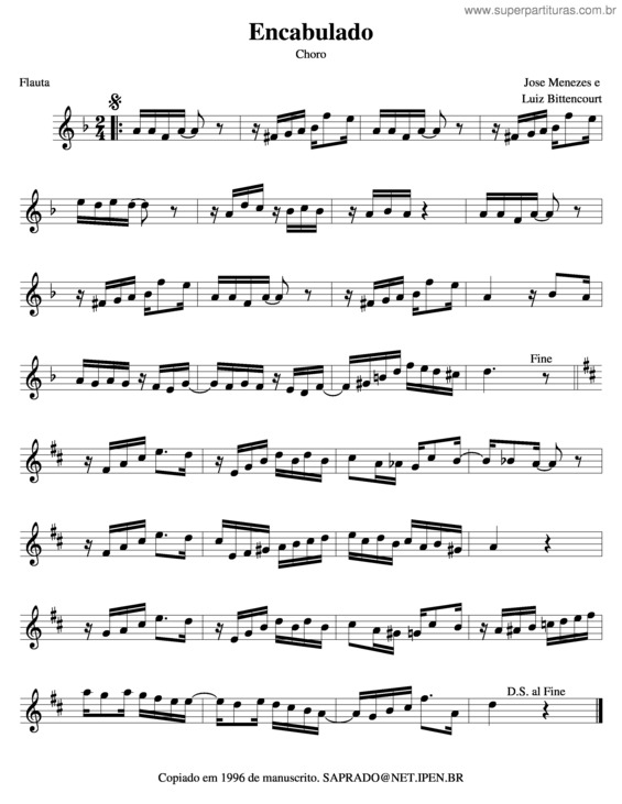 Partitura da música Encabulado v.2