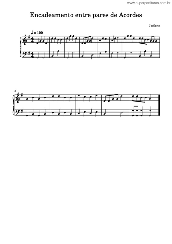 Partitura da música Encadeamento Entre Pares De Acordes