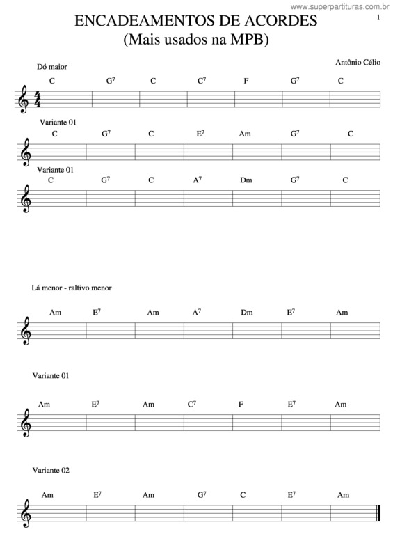 Partitura da música Encadeamentos De Acordes