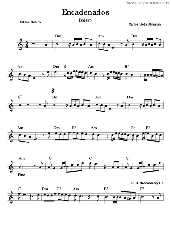 Partitura da música Encadenados v.3