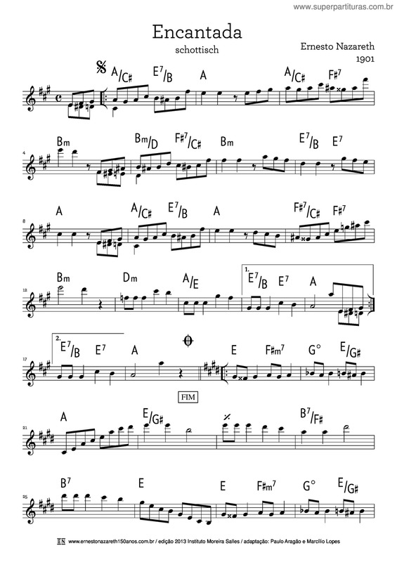 Partitura da música Encantada