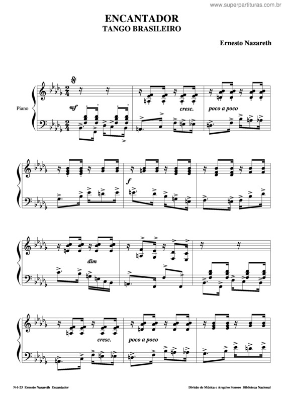 Partitura da música Encantador