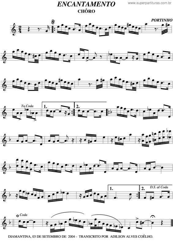 Partitura da música Encantamento v.2