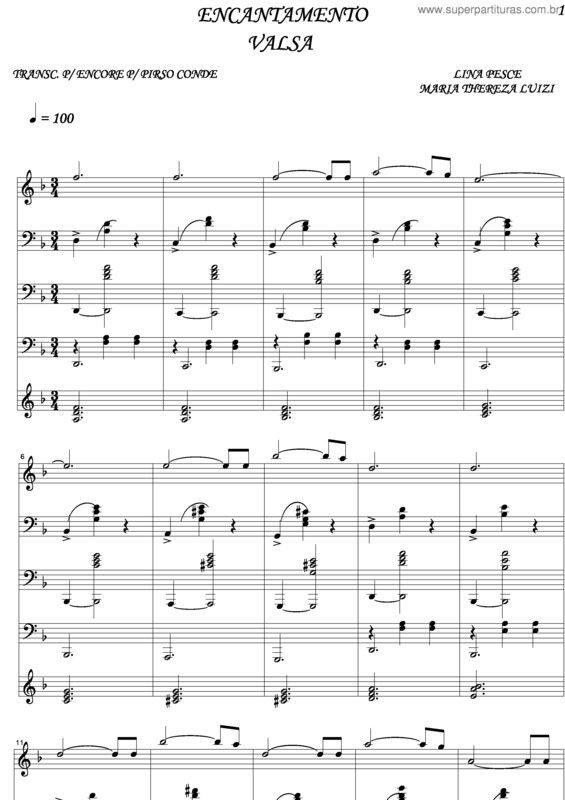 Partitura da música Encantamento v.3