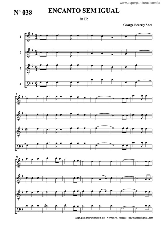 Partitura da música Encanto Sem Igual v.4