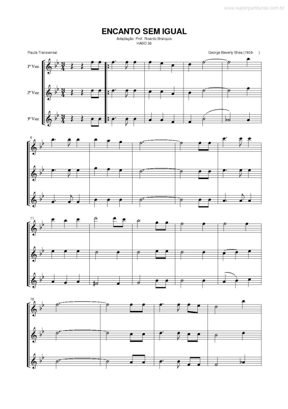 Partitura da música Encanto sem Igual