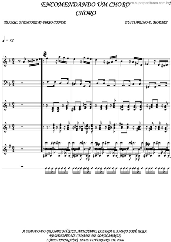 Partitura da música Encomendando Um Choro v.2