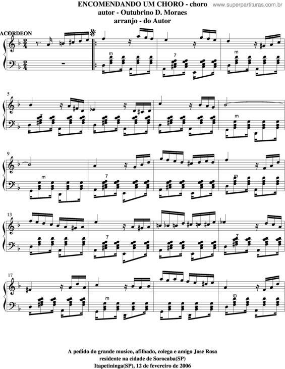 Partitura da música Encomendando Um Choro v.3