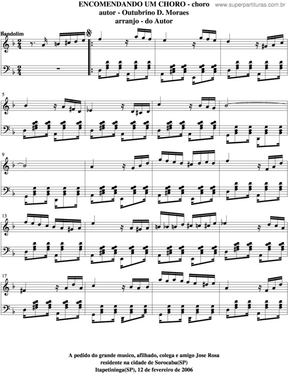 Partitura da música Encomendando Um Choro v.5