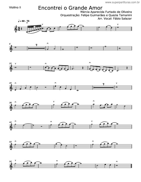 Partitura da música Encontrei O Grande Amor v.2