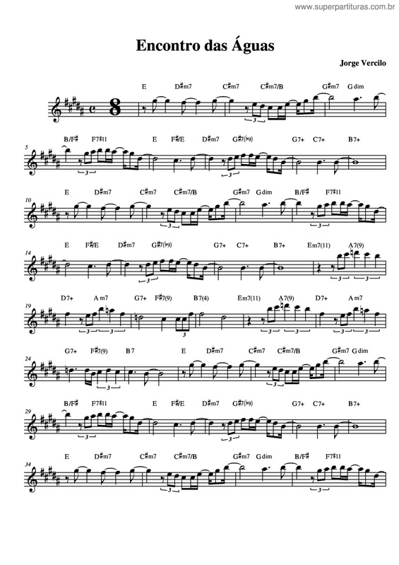 Partitura da música Encontro Das Águas v.5