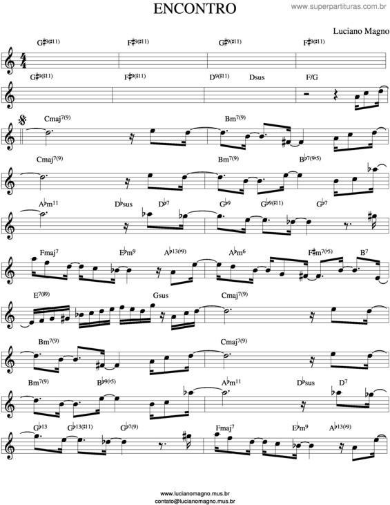 Partitura da música Encontro v.3