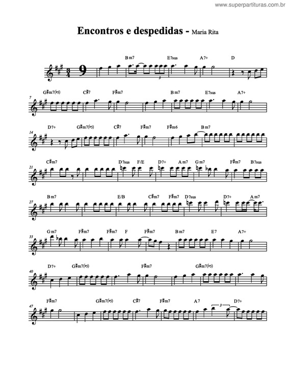 Partitura da música Encontros E Despedidas v.2