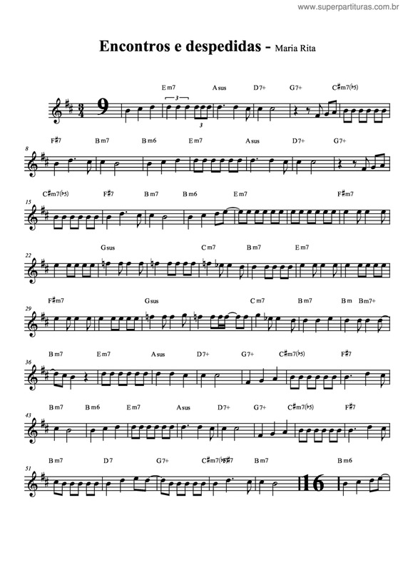 Partitura da música Encontros E Despedidas v.6