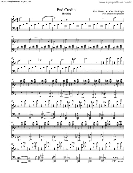Partitura da música End Credits (The Ring)