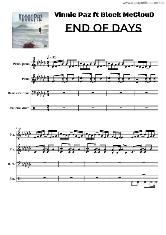 Partitura da música End Of Days – Vinnie Paz Ft Block Mccloud