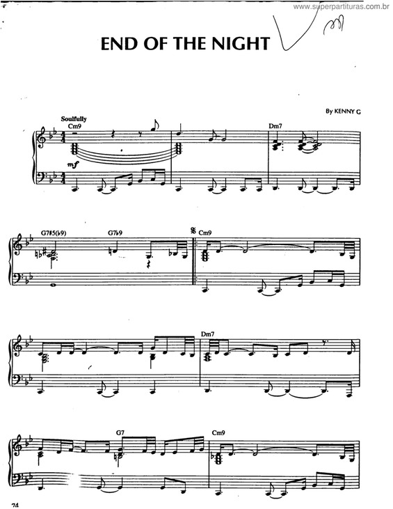 Partitura da música End Of The Night