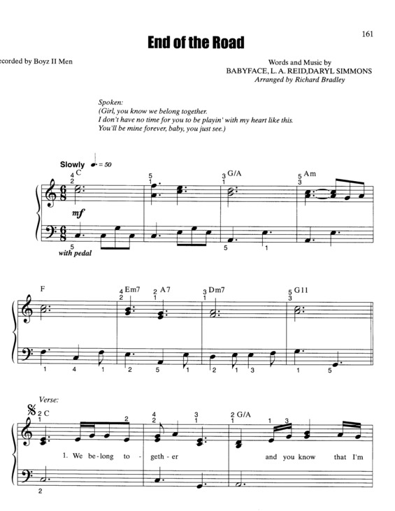 Partitura da música End Of The Road v.3