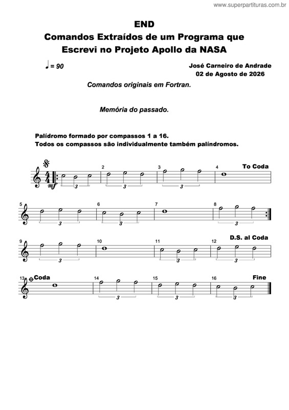 Partitura da música End
