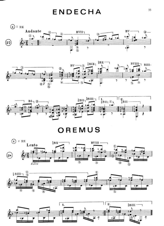 Partitura da música Endecha Oremus