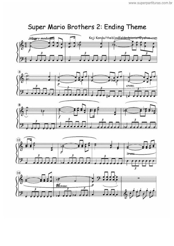 Partitura da música Ending