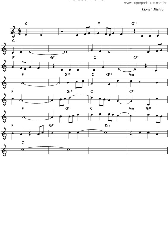 Partitura da música Endles Love v.2