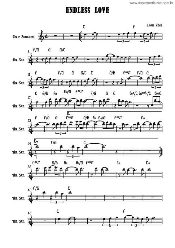 Partitura da música Endless Love v.11