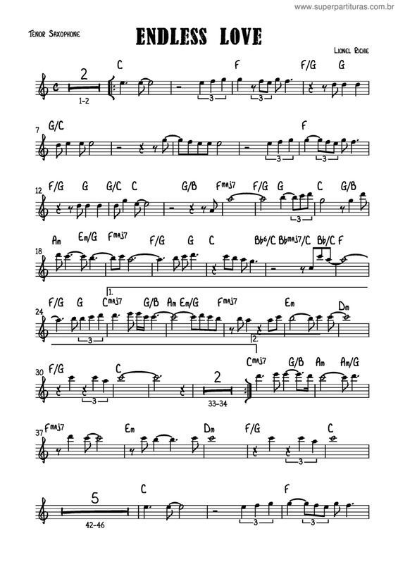 Partitura da música Endless Love v.7