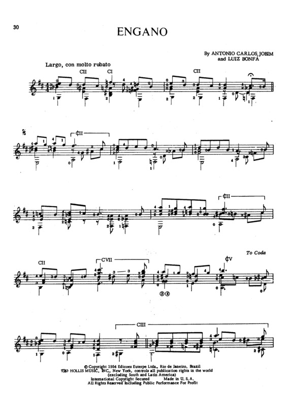 Partitura da música Engano