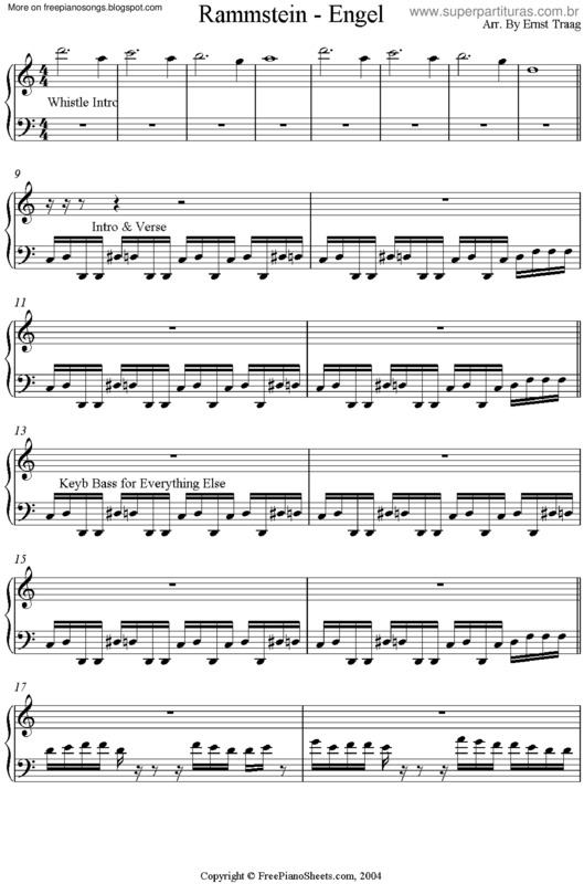 Partitura da música Engel v.2