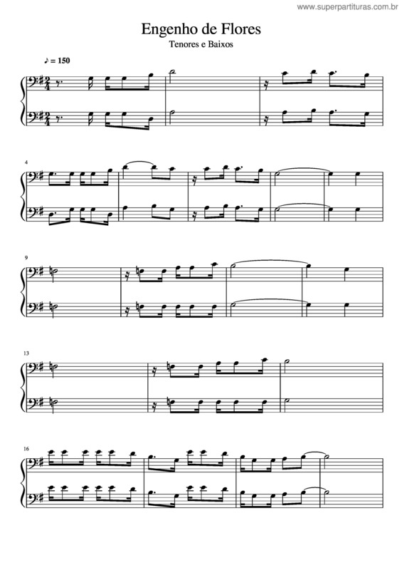 Partitura da música Engenho De Flores