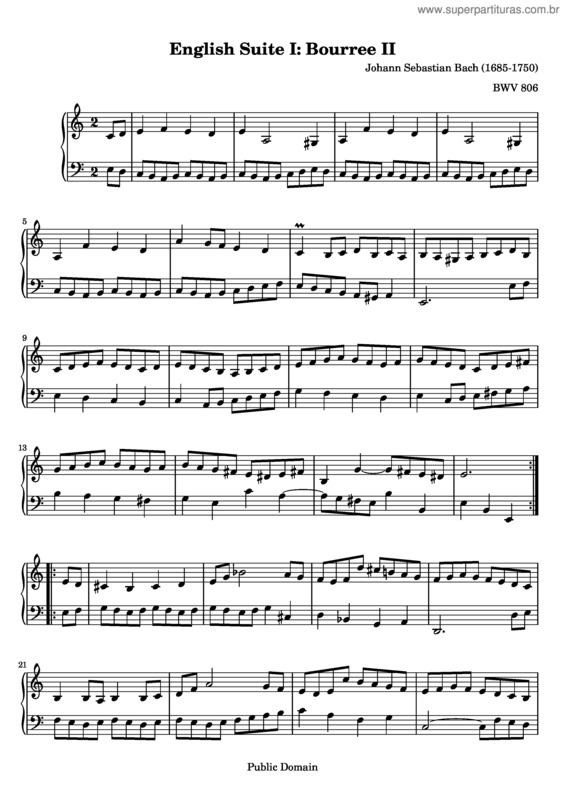 Partitura da música English Suite No. 1 v.2