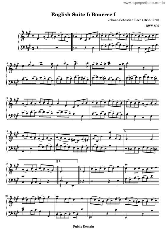 Partitura da música English Suite No. 1