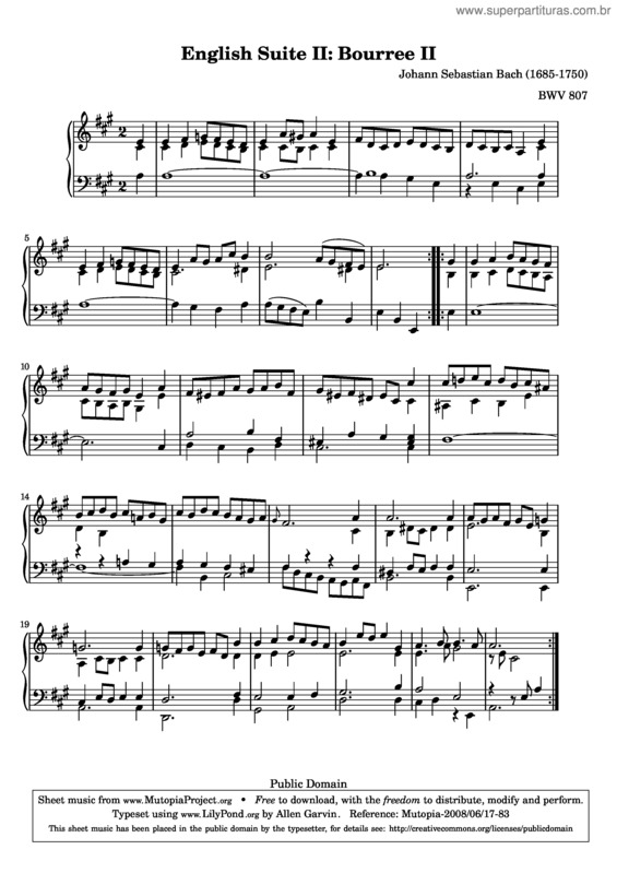 Partitura da música English Suite No. 2 v.2