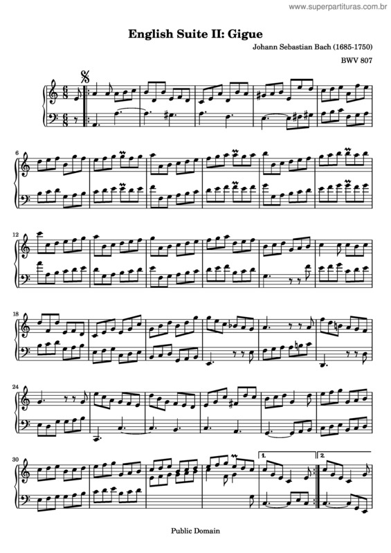 Partitura da música English Suite No. 2 v.3