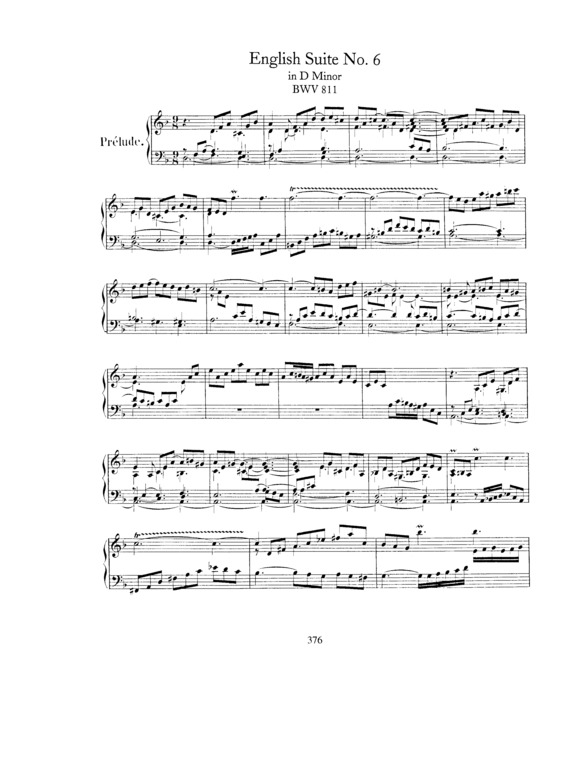 Partitura da música English Suite No. 6