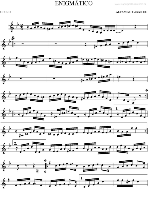 Partitura da música Enigmático