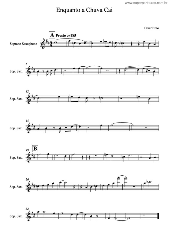 Partitura da música Enquanto A Chuva Cai