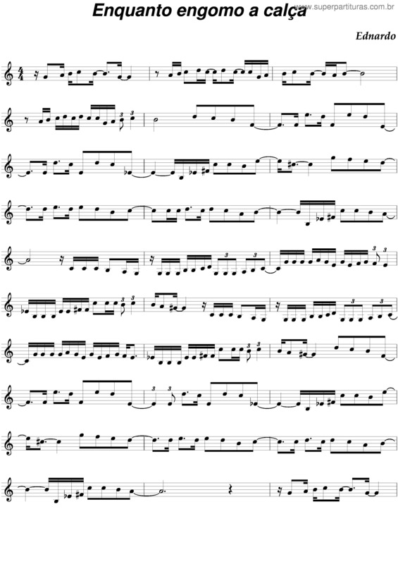 Partitura da música Enquanto Engomo A Calça