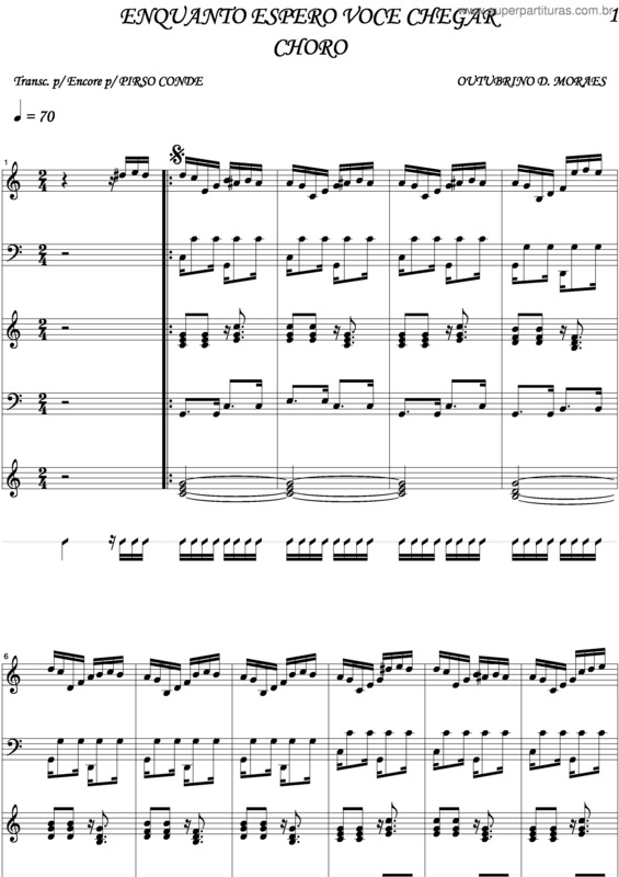 Partitura da música Enquanto Espero Você Chegar v.2