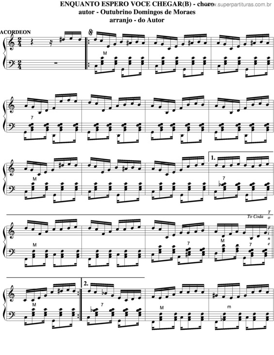 Partitura da música Enquanto Espero Você Chegar v.3