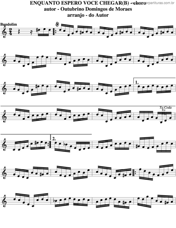 Partitura da música Enquanto Espero Você Chegar v.4