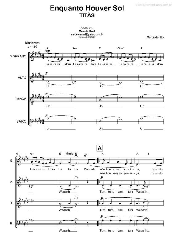 Partitura da música Enquanto Houver Sol v.2