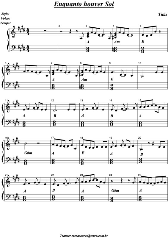 Partitura da música Enquanto Houver Sol v.3